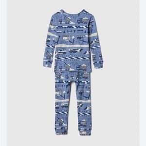GAP Kids Blue Pajama Set with Vehicle Print